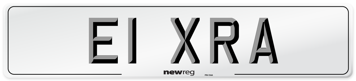 E1 XRA Number Plate from New Reg